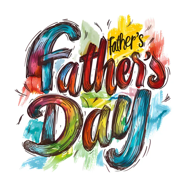 Artistic Father's Day Text Illustration