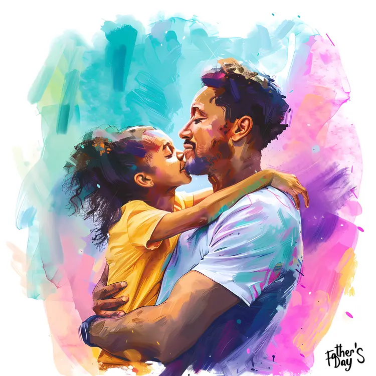 Father's Day Hug Illustration