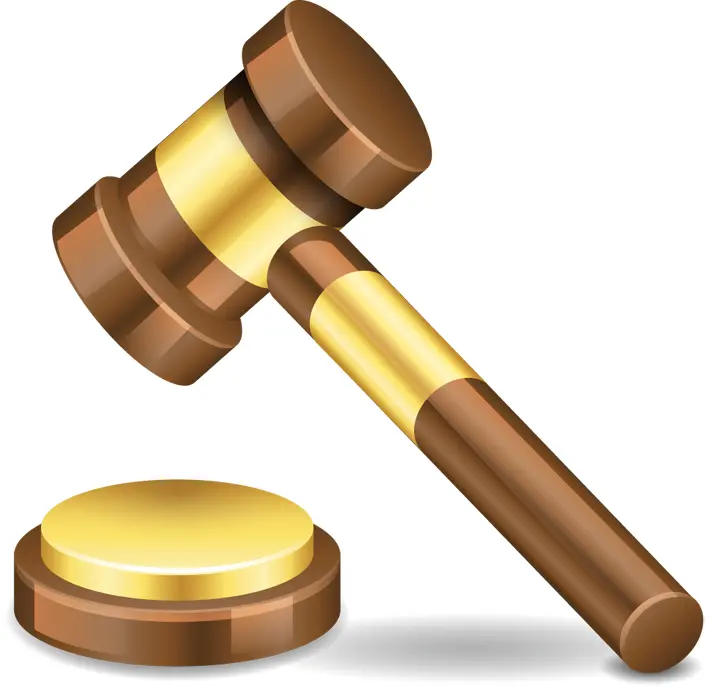 Brown Gavel with Golden Accents