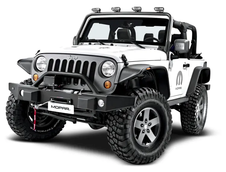 Customized White Jeep with Mopar Accessories