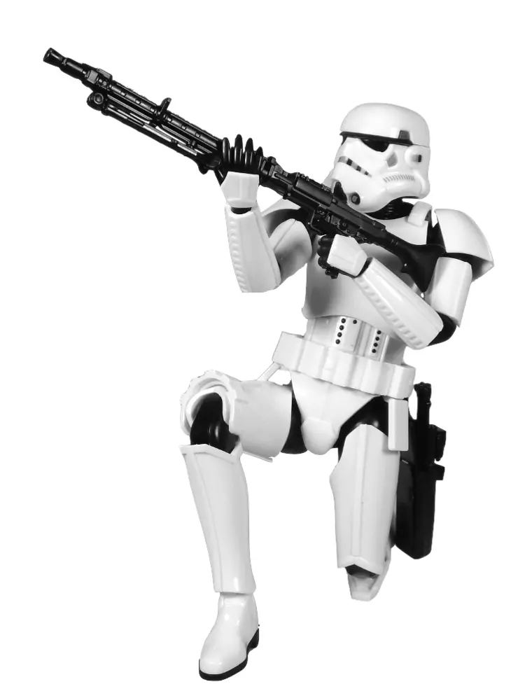 White Stormtrooper Kneeling with Blaster