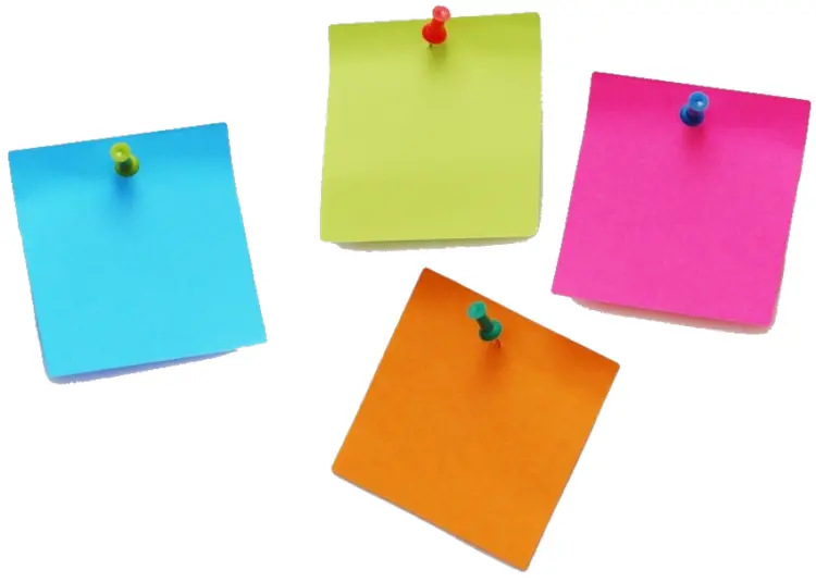 Colorful Sticky Notes with Push Pins