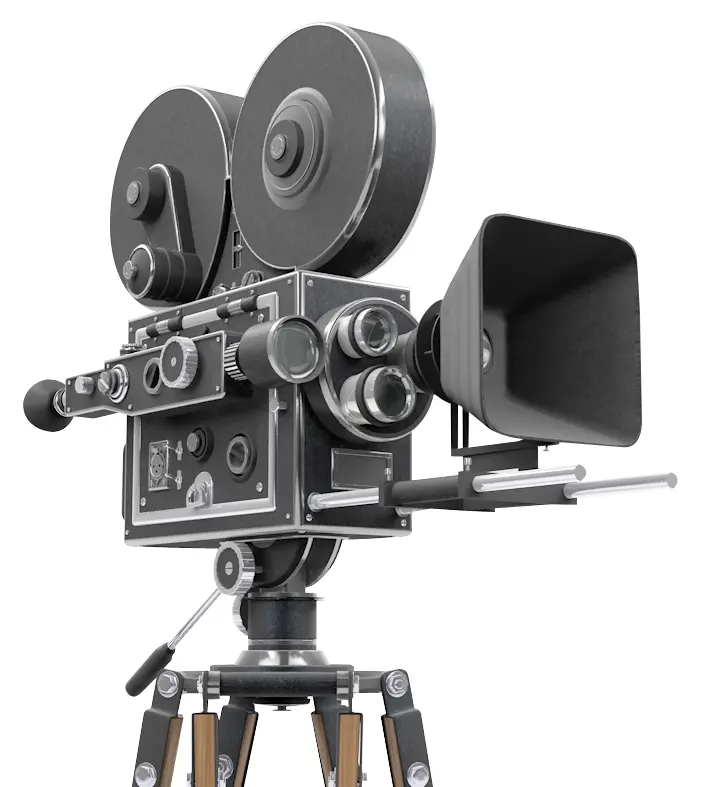 Vintage Camera with Film and Tripod
