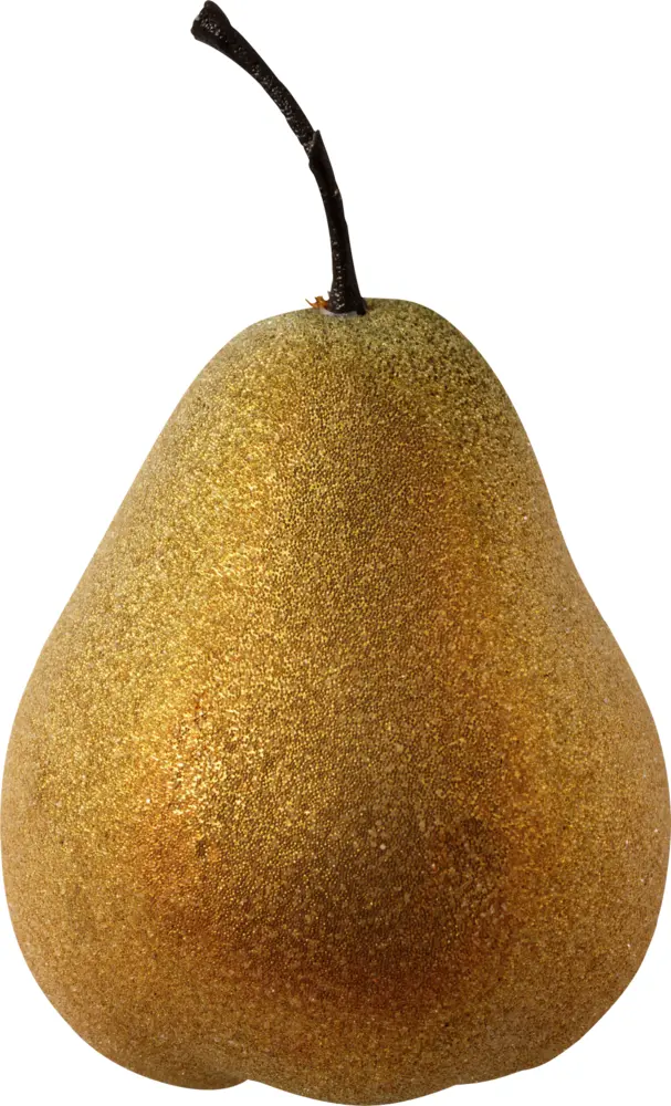 Golden Pear on Transparent Background