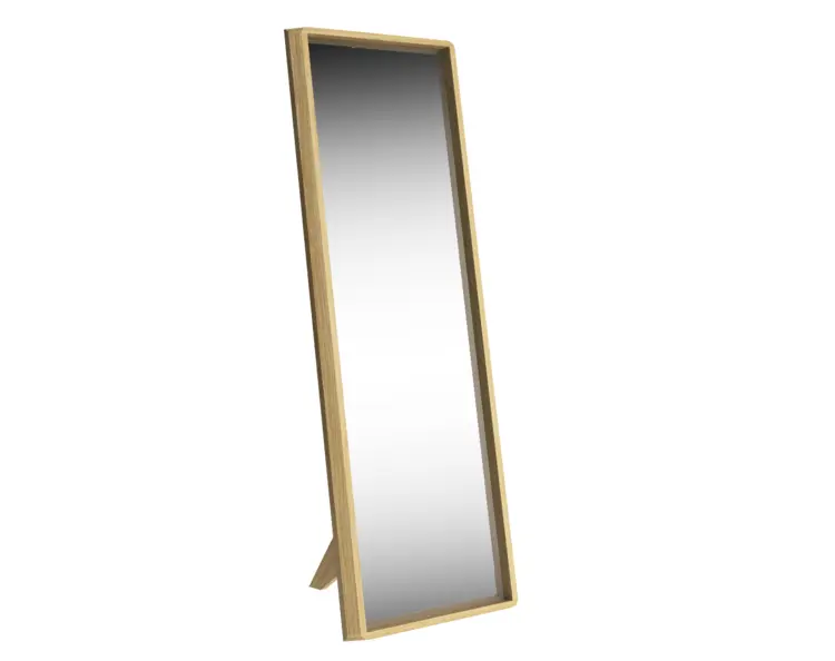 Tall Standing Mirror with Wooden Frame