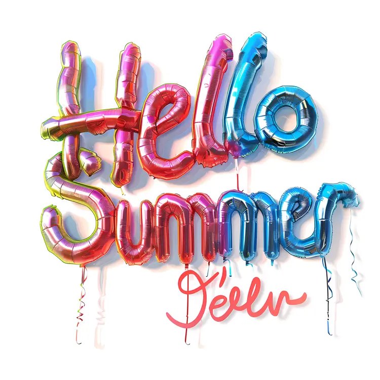Hello Summer with Balloon Letters
