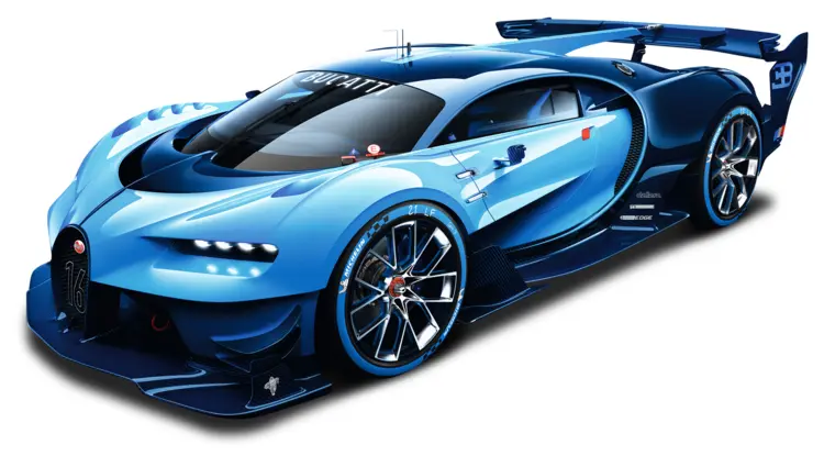 Blue Hypercar Bugatti Vision GT