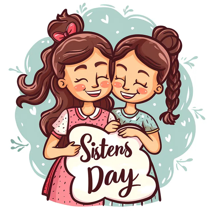 Sisters Day Heartwarming Illustration