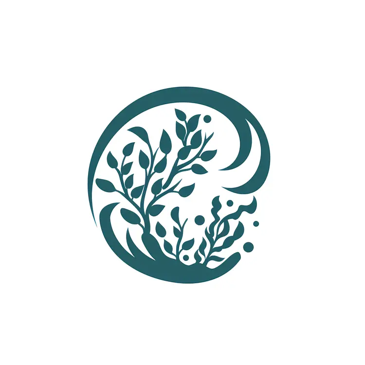 Seaweed and Ocean Waves Illustration