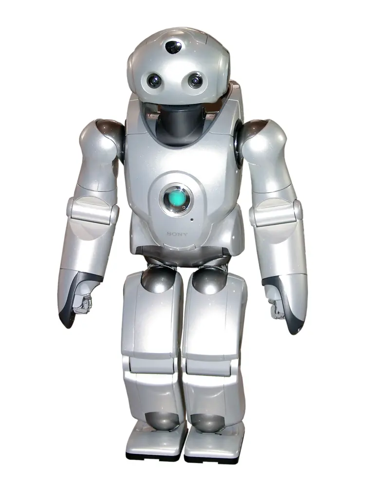 Silver Robot with Human-like Features