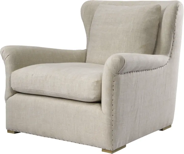 Gray Armchair with Nailhead Trim