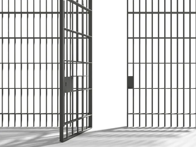 Open Metal Jail Bars