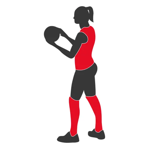 Basketball Player Silhouette in Red Uniform