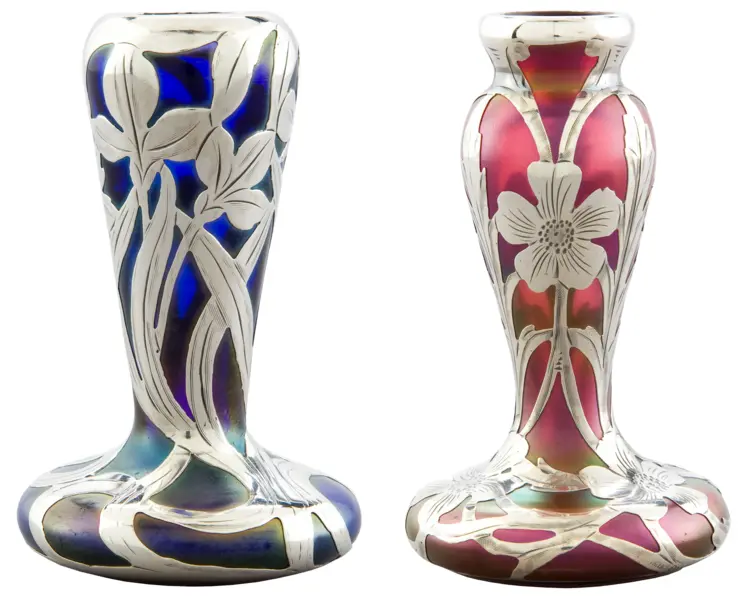 Beautiful Blue and Red Decorative Vases