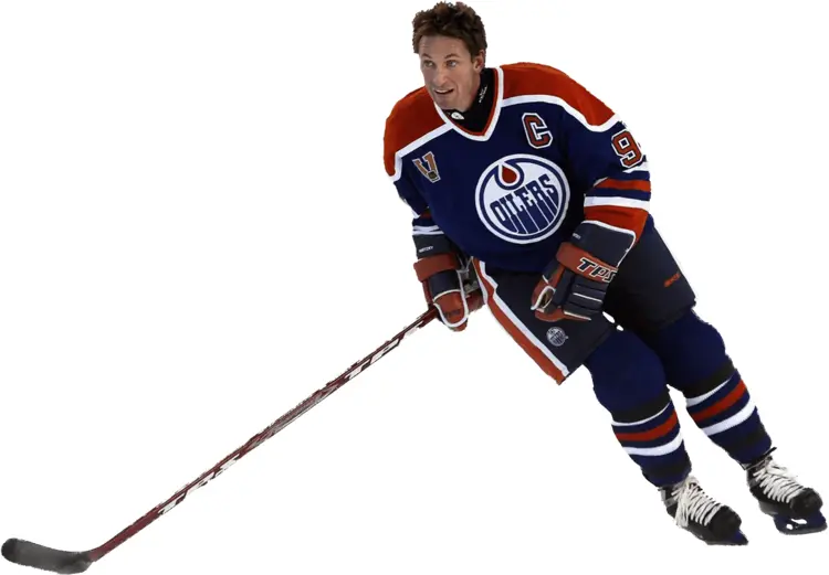 Hockey Player in Blue Jersey