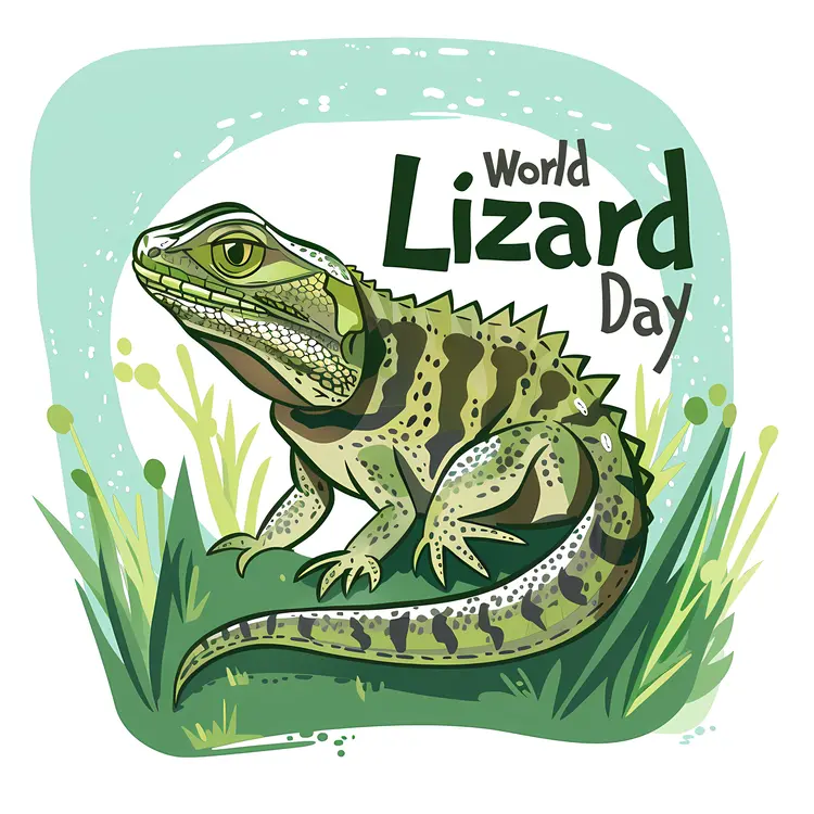 Lizard in Grass for World Lizard Day