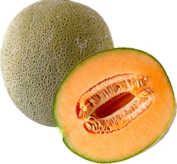Halved Cantaloupe Melon