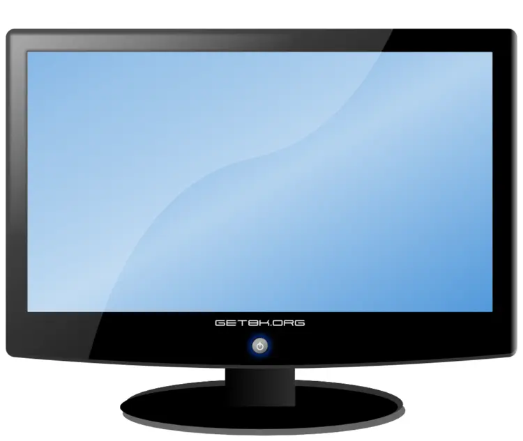 Flat Monitor with Blue Screen