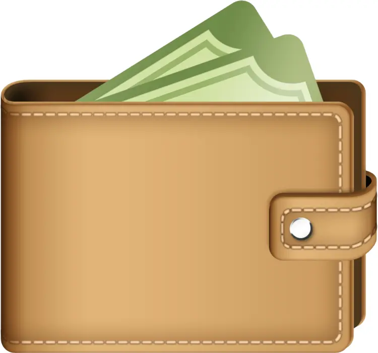 Leather Wallet with Cash