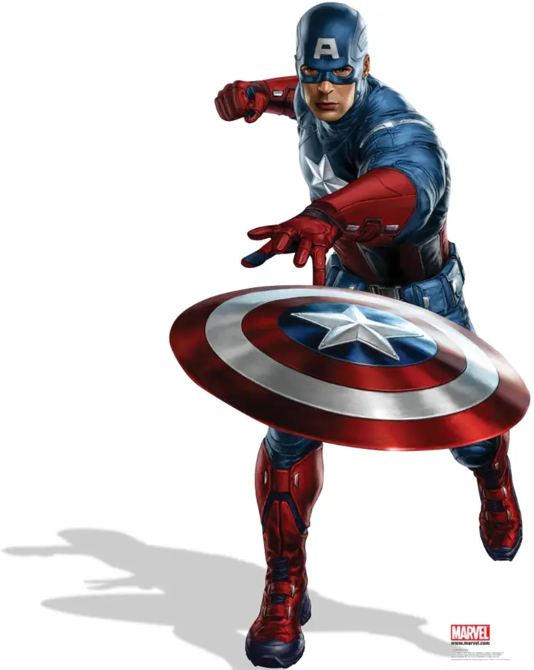 Captain America with Shield in Action Pose