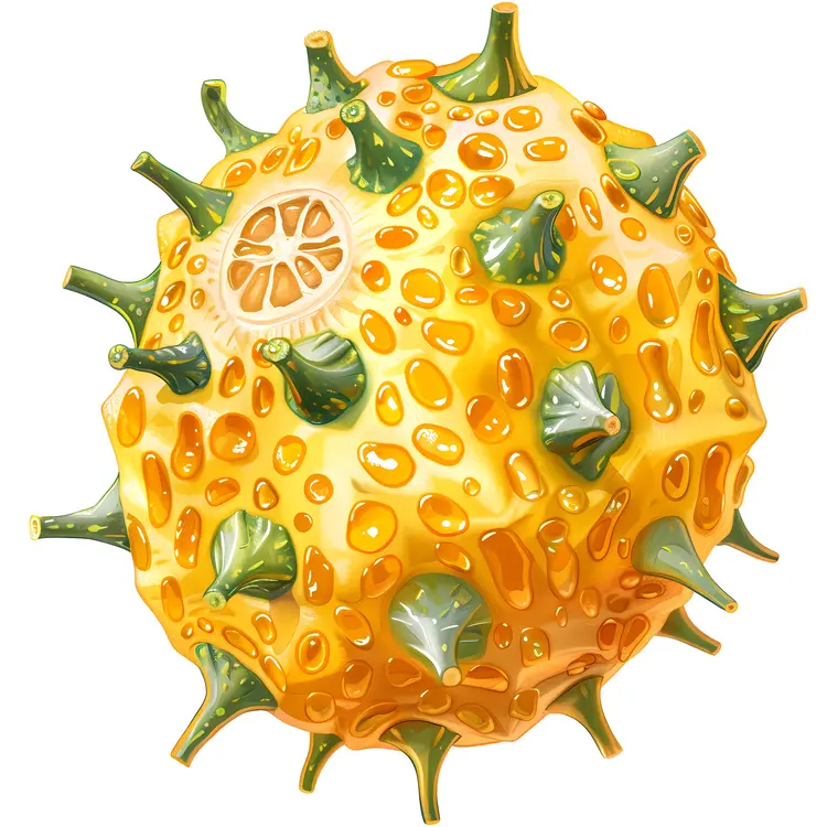 Exotic Spiky Orange Kiwano Fruit