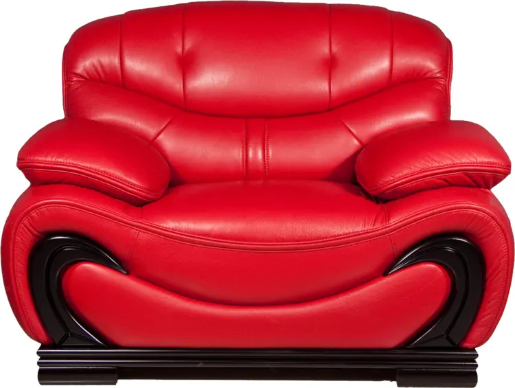 Luxurious Red Leather Armchair for Elegant Living Room