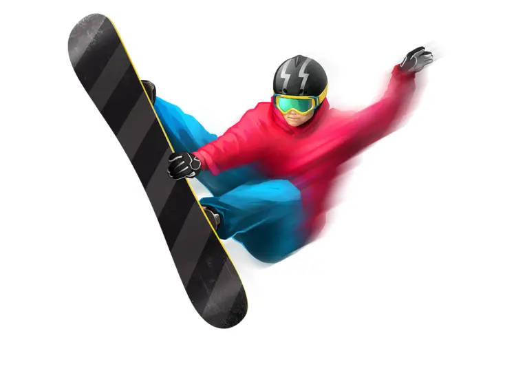 Person Snowboarding in Red Outfit