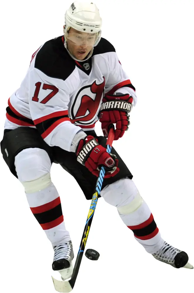 Hockey Player in White Jersey