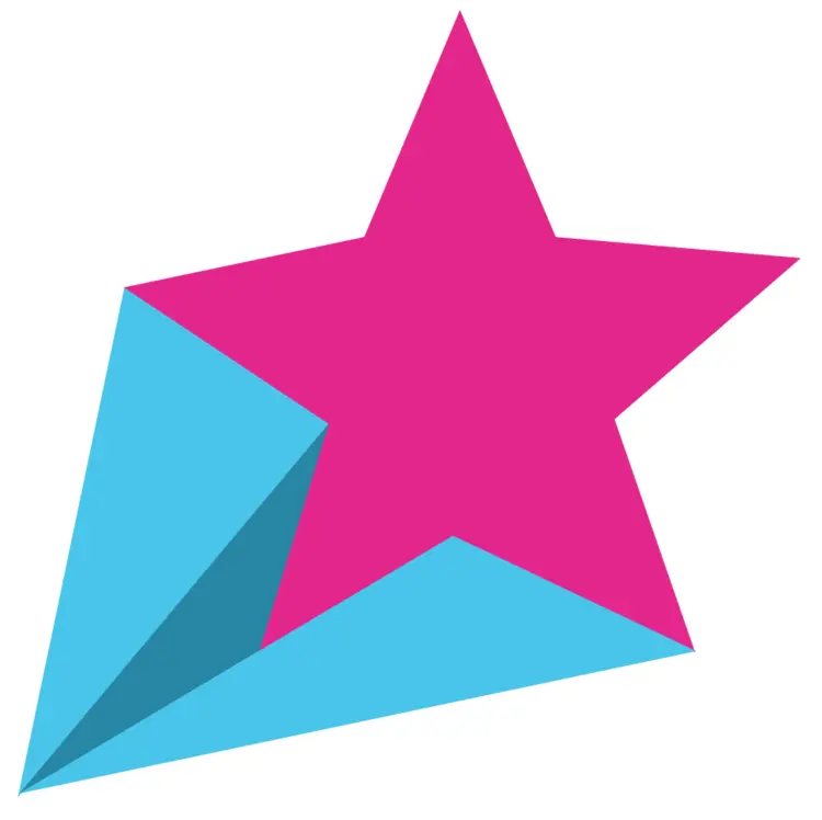 Pink and Blue Star Shape