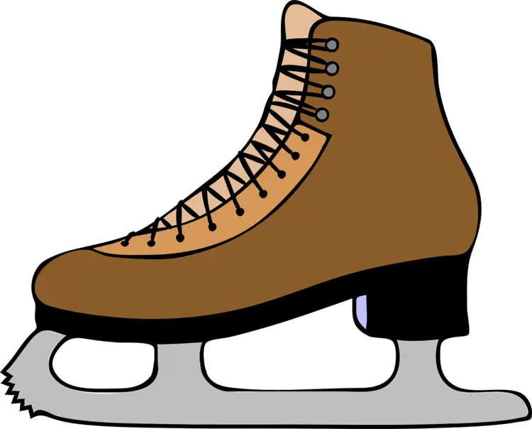 Brown Ice Skate Outline