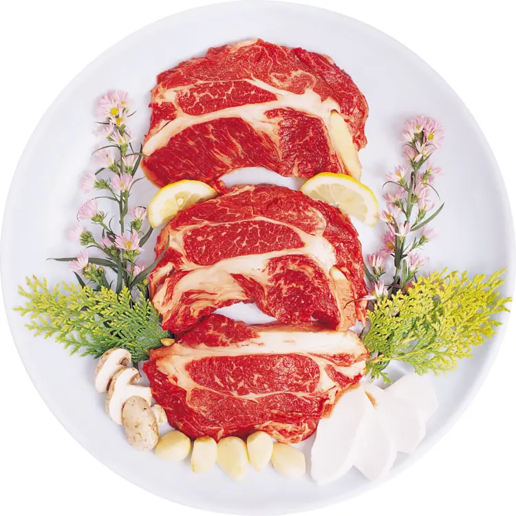 Fresh Beef Steaks with Garnish