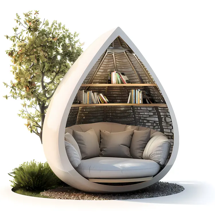 Cozy Reading Nook with Books and Cushions