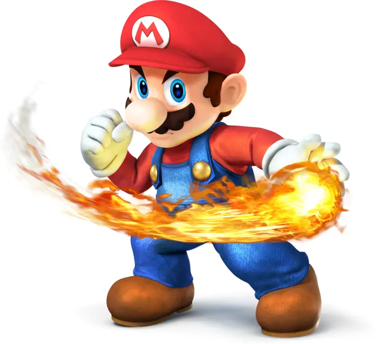 Mario with Fireball in Action