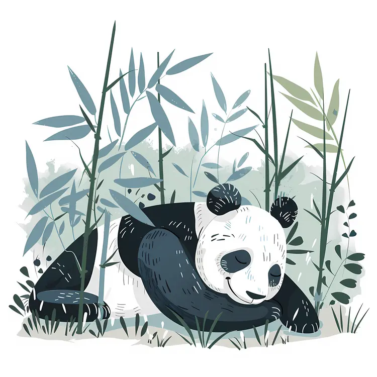 Sleeping Panda in Bamboo Grove