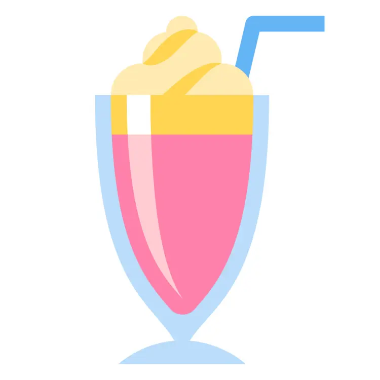 Refreshing Pink Milkshake with Straw