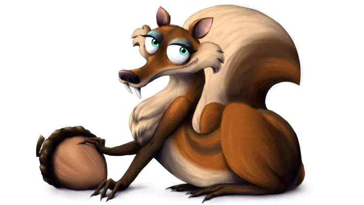 Cute Prehistoric Squirrel with Acorn