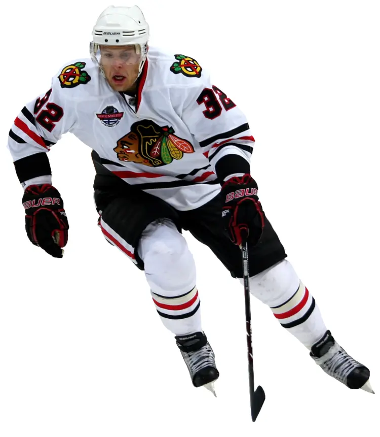 Hockey Player in Black Jersey