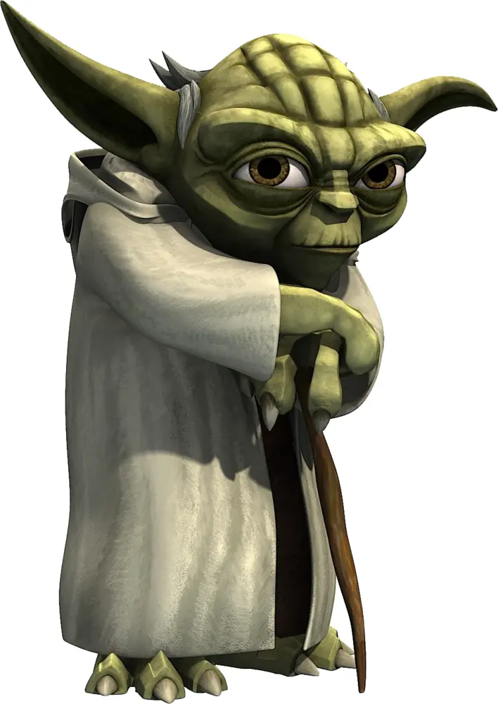 Yoda Leaning on a Staff