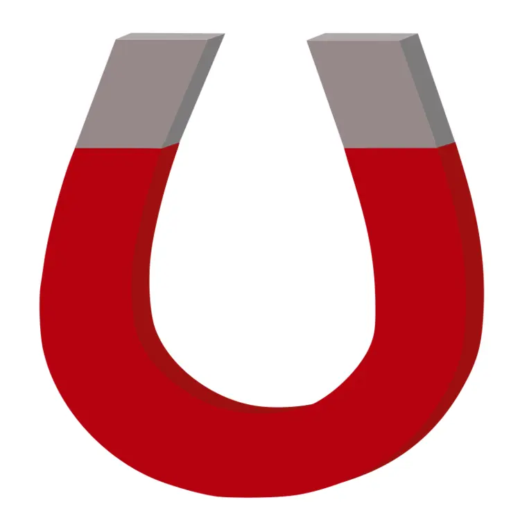 Red and Silver Horseshoe Magnet
