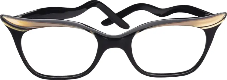 Black Glasses with Gold Accent