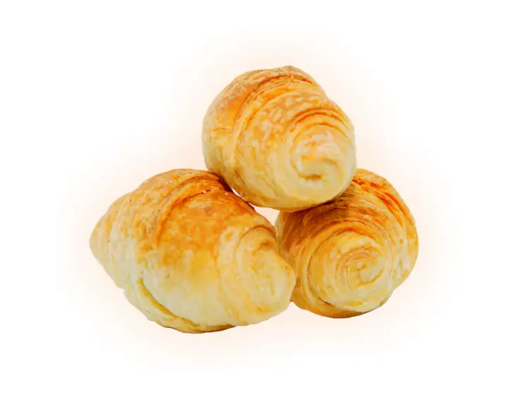 Three Small Croissant Pastries