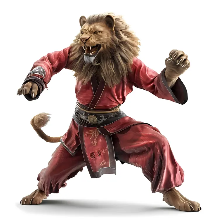 Lion Fighter in Red Robe