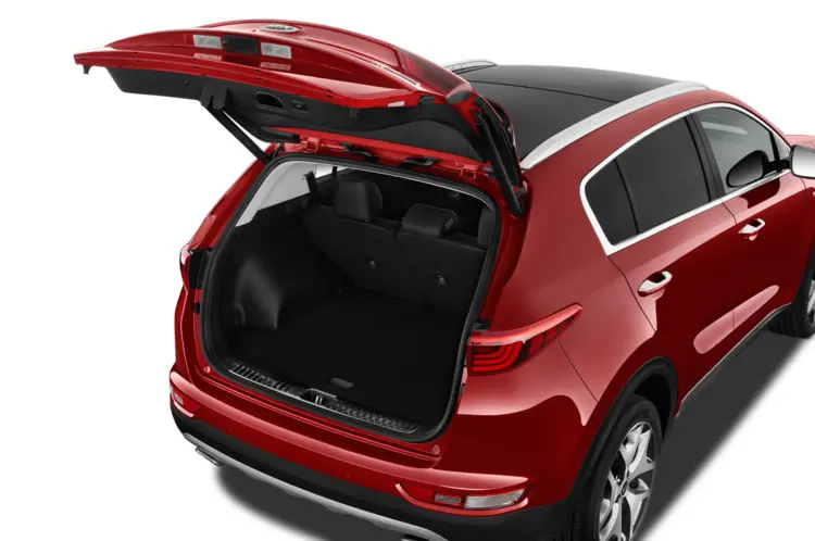 Red SUV with Open Trunk