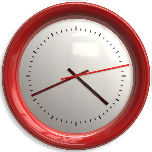 Red Wall Clock with Black Hands