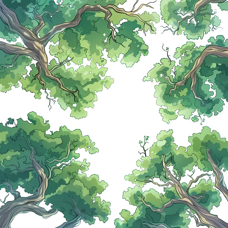 Green Tree Canopy from Below