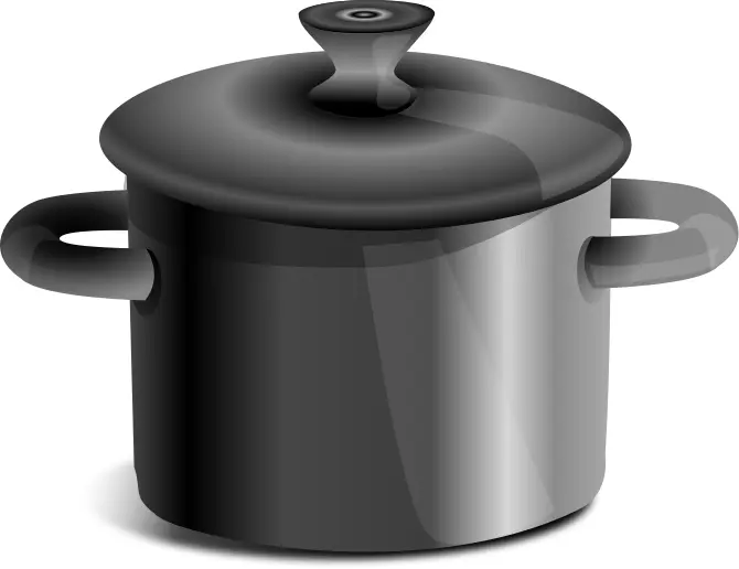 Black Cooking Pot with Lid