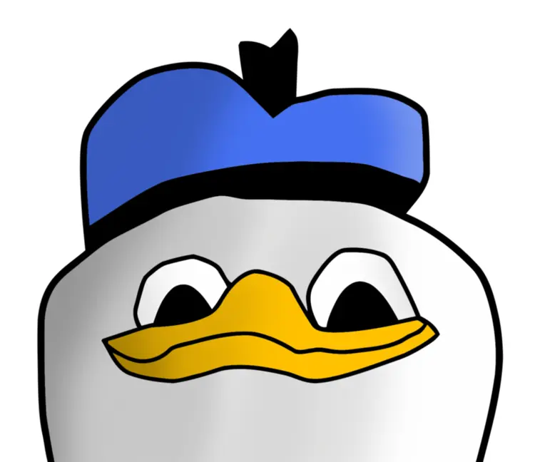 Funny Duck Face with Blue Hat