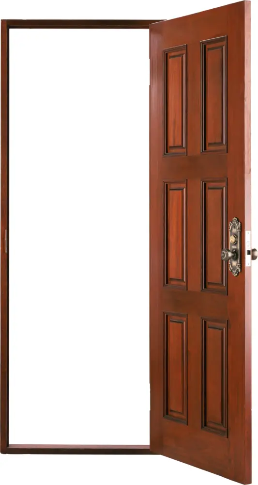 Partially Open Wooden Door