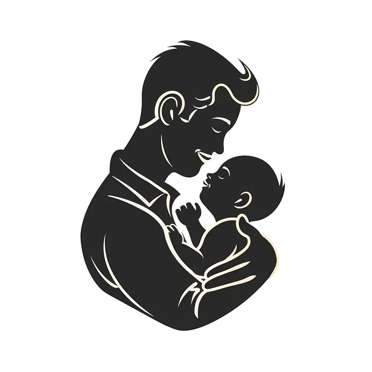 Father and Baby Silhouette Illustration