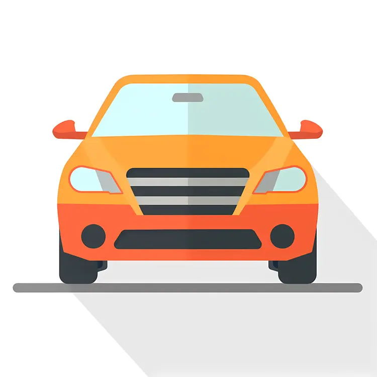 Front View of Orange Car